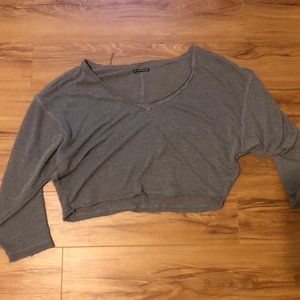 Urban Outfitters Long Sleeve Grey Cropped Sweater